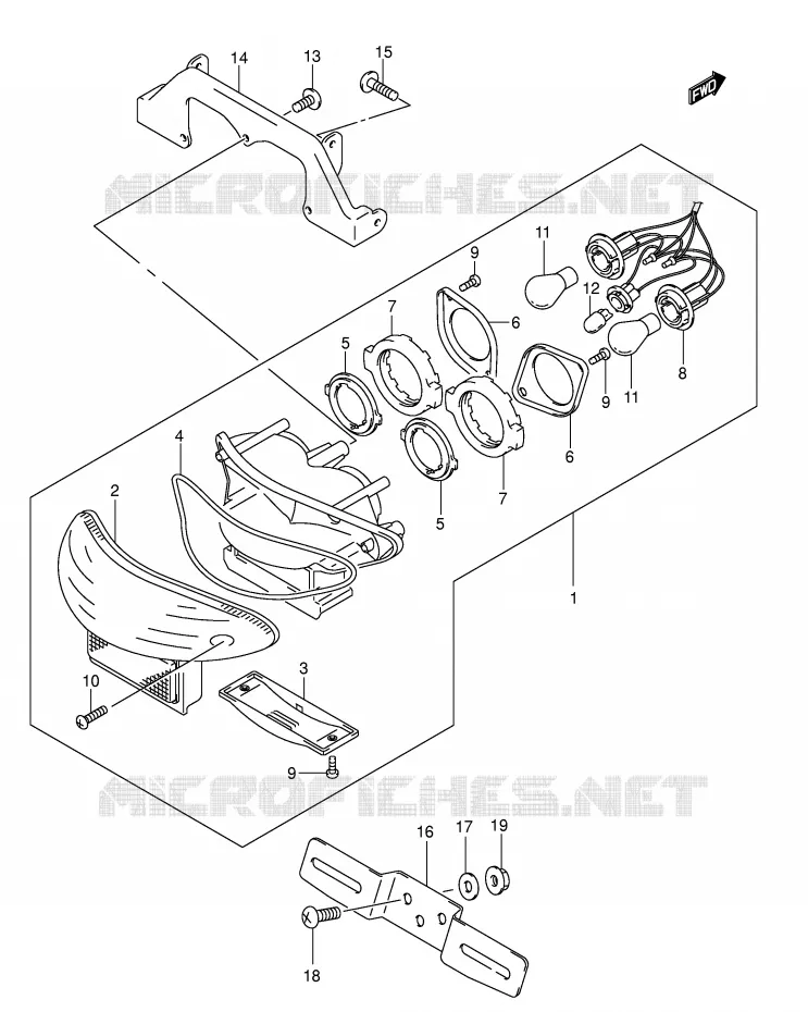 ACHTERLICHT (MODELE K3) Suzuki MOTO 750 GSX-F 2003  GSX750FK3(E2)