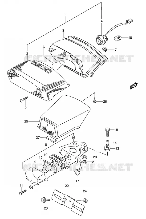ACHTERLICHT (MODELE P/R/S/T) Suzuki MOTO 600 GSX-F 1991  GSX600FM(E2)