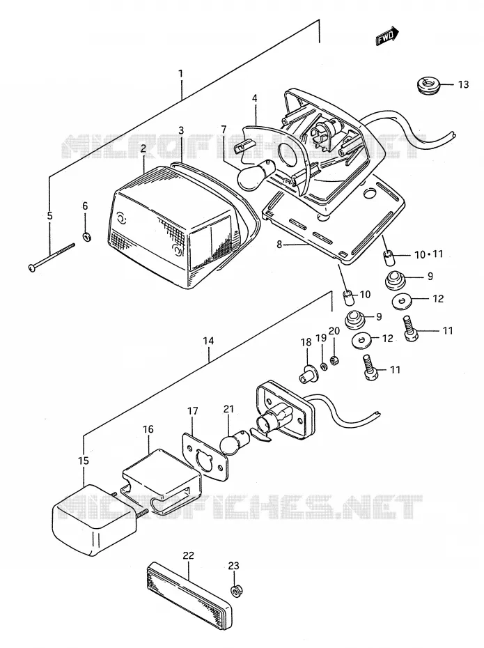 ACHTERLICHT Suzuki MOTO 650 BOULEVARD 1989  LS650FK(E28)