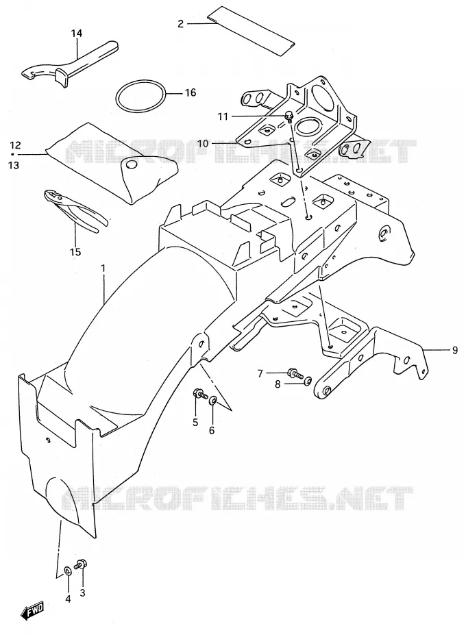ACHTERSPATBORD Suzuki MOTO 600 GSX-F 1995  GSX600FS(E28)
