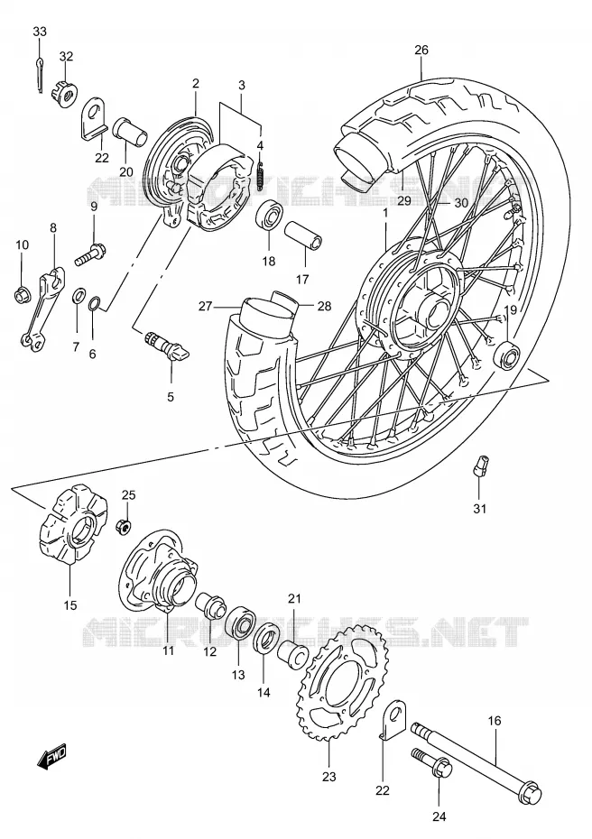 ACHTERWIEL Suzuki MOTO 250 MARAUDER 2005  GZ250K5(P3)