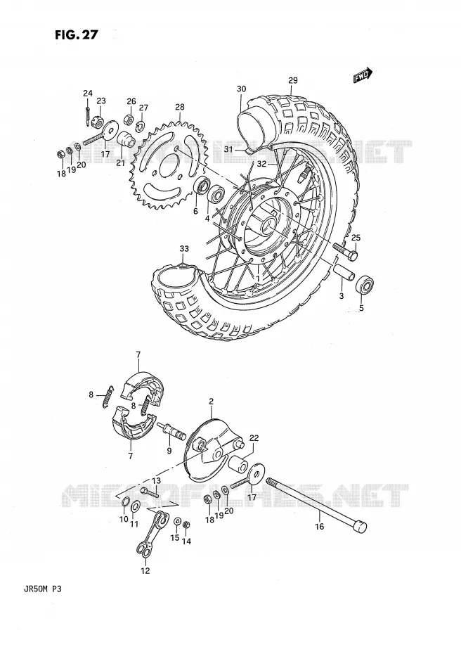 ACHTERWIEL Suzuki MOTO 50 JR 1987  JR50H(P3)