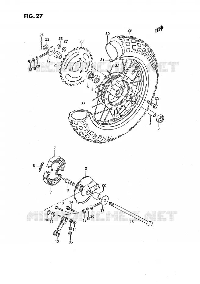 ACHTERWIEL Suzuki MOTO 50 JR 1994  JR50R(P28)