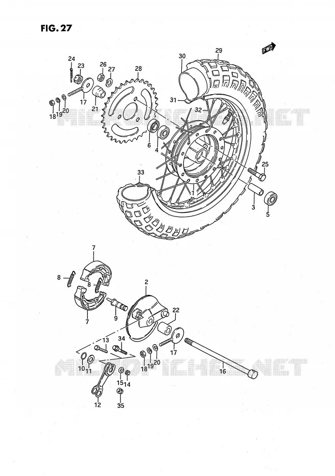 ACHTERWIEL Suzuki MOTO 50 JR 1995  JR50S(P3)