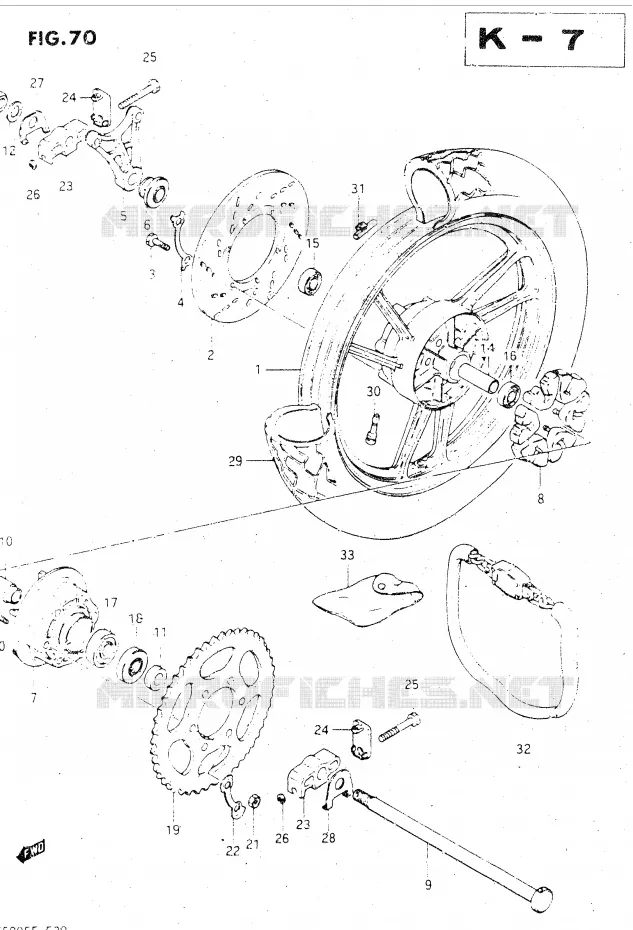 ACHTERWIEL Suzuki MOTO 500 GSX-E 1985  GSX500ESF(E39)