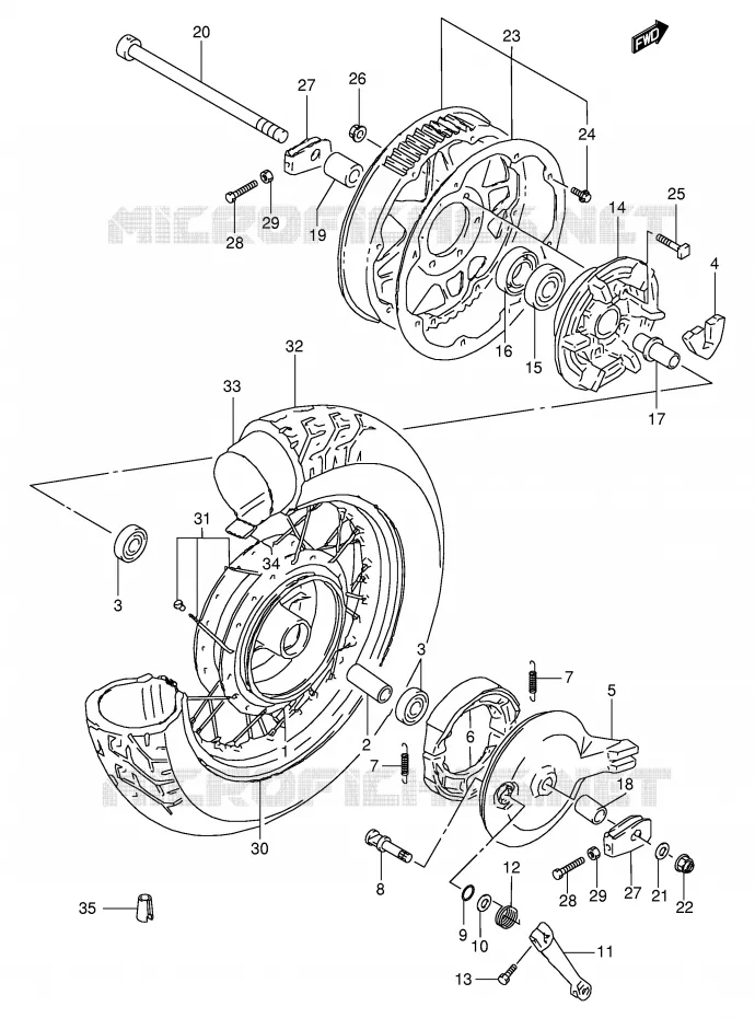ACHTERWIEL Suzuki MOTO 650 BOULEVARD 1999  LS650PX(E3/E28)