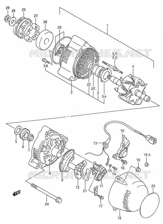 ALTERNATOR Suzuki MOTO 600 GSX-F 1991  GSX600FU2M(E28)