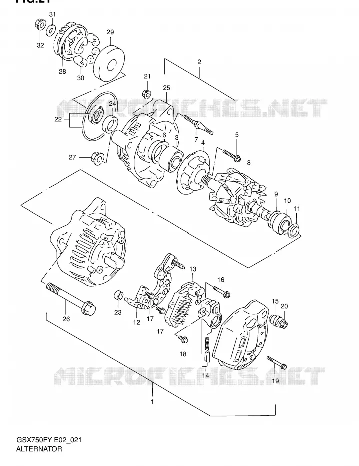 ALTERNATOR Suzuki MOTO 750 GSX-F 2003  GSX750FLK3(E2)