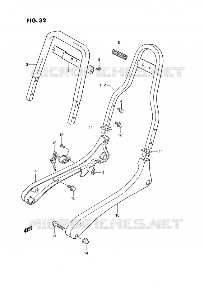 BACKREST Suzuki MOTO 650 SAVAGE 1991  LS650PM(E2)