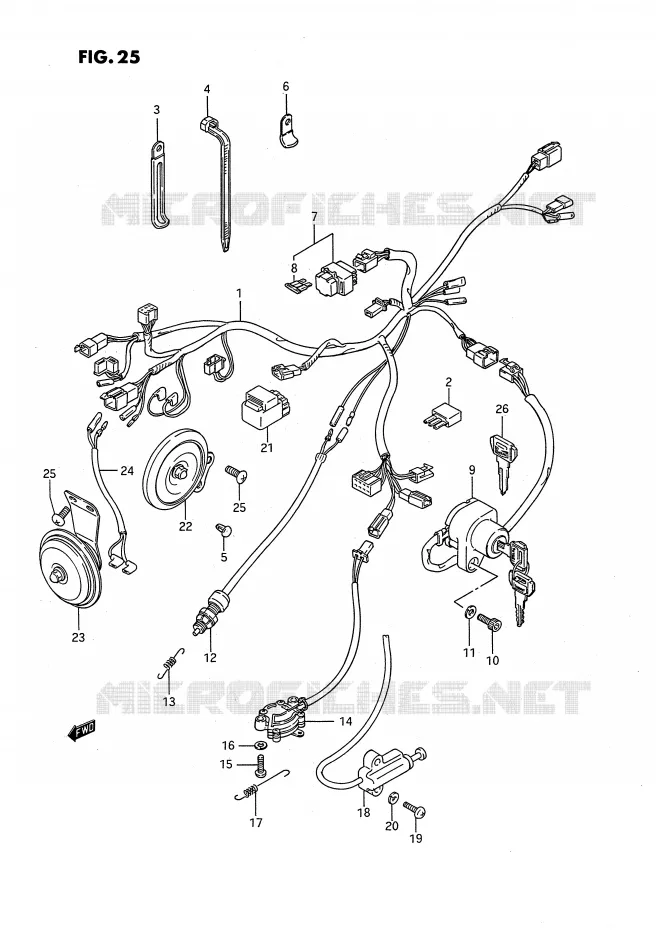 BEDRADING (MODELE G/J/K/L/M) Suzuki MOTO 650 SAVAGE 1991  LS650PM(E2)