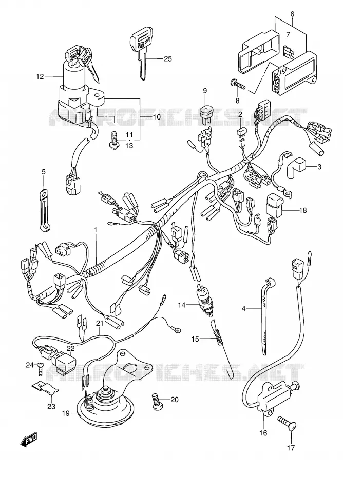 BEDRADING (MODELE J/K/L/M/N/P/R) Suzuki MOTO 600 GSX-F 1993  GSX600FU2P(E2)