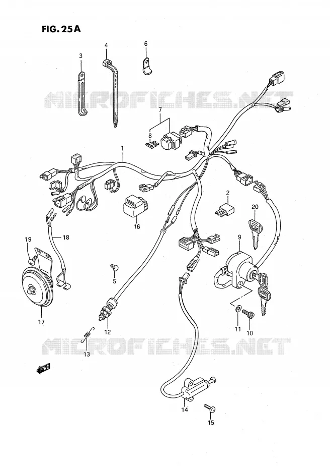 BEDRADING (MODELE R) Suzuki MOTO 650 SAVAGE 1991  LS650PM(E2)