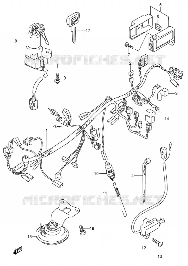 BEDRADING (MODELE S) Suzuki MOTO 600 GSX-F 1989  GSX600FU2K(E2)