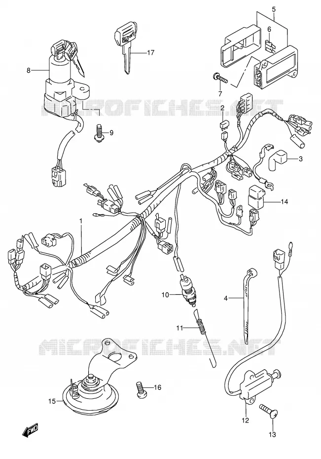 BEDRADING (MODELE T) Suzuki MOTO 600 GSX-F 1992  GSX600FN(E2)