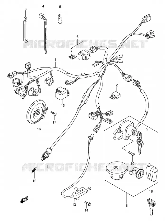 BEDRADING (MODELE T/V/W/X/Y/K1/K2/K3) Suzuki MOTO 650 BOULEVARD 2002  LS650PK2(E3/E28)
