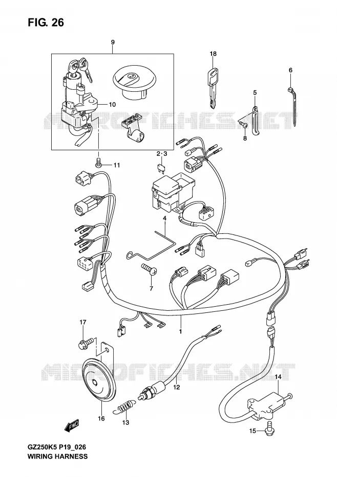 BEDRADING Suzuki MOTO 250 MARAUDER 2005  GZ250K5(P19)