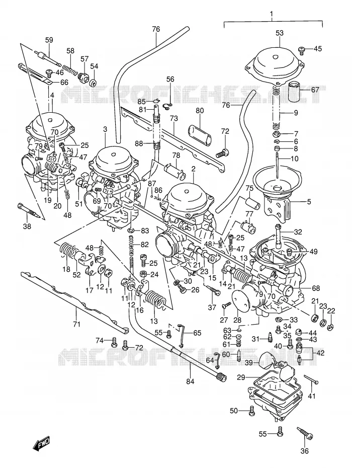 CARBURATOR (MODELE J) Suzuki MOTO 600 GSX-F 1990  GSX600FL(E2)