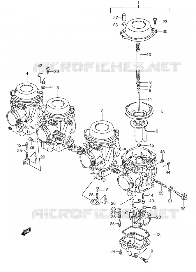 CARBURATOR (MODELE K/L/M/N/P/R) Suzuki MOTO 750 GSX-F 1995  GSX750FS(E2)