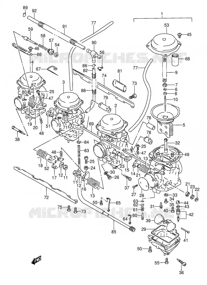 CARBURATOR (VOIR NOTE) Suzuki MOTO 600 GSX-F 1989  GSX600FU2K(E2)