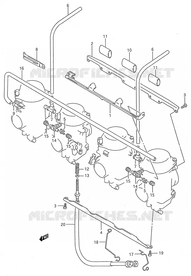 CARBURETOR AANSLUITINGEN (MODELE L/M/N/P/R/S/T) Suzuki MOTO 600 GSX-F 1989  GSX600FK(E28)