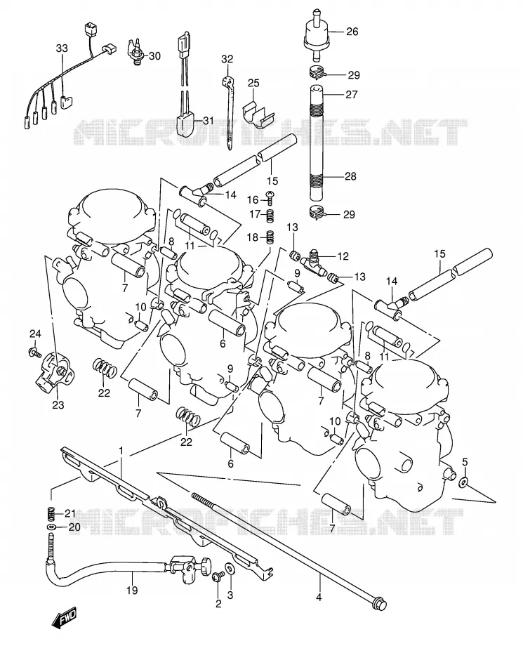 CARBURETOR AANSLUITINGEN Suzuki MOTO 600 GSX-F 2002  GSX600FK2(E2)