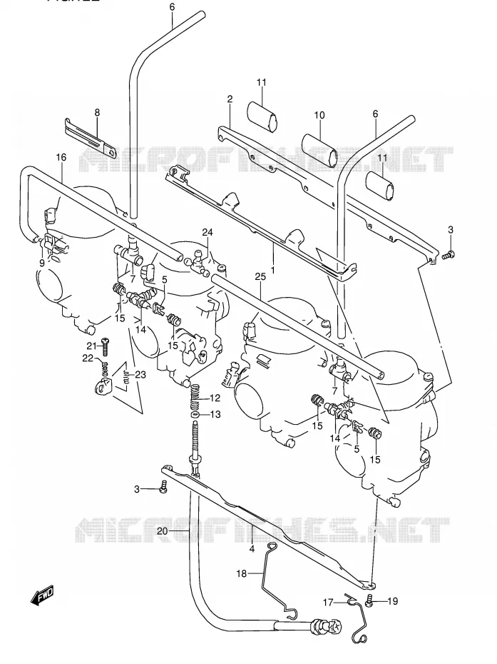 CARBURETOR AANSLUITINGEN (VOIR NOTE) Suzuki MOTO 600 GSX-F 1995  GSX600FS(E2)