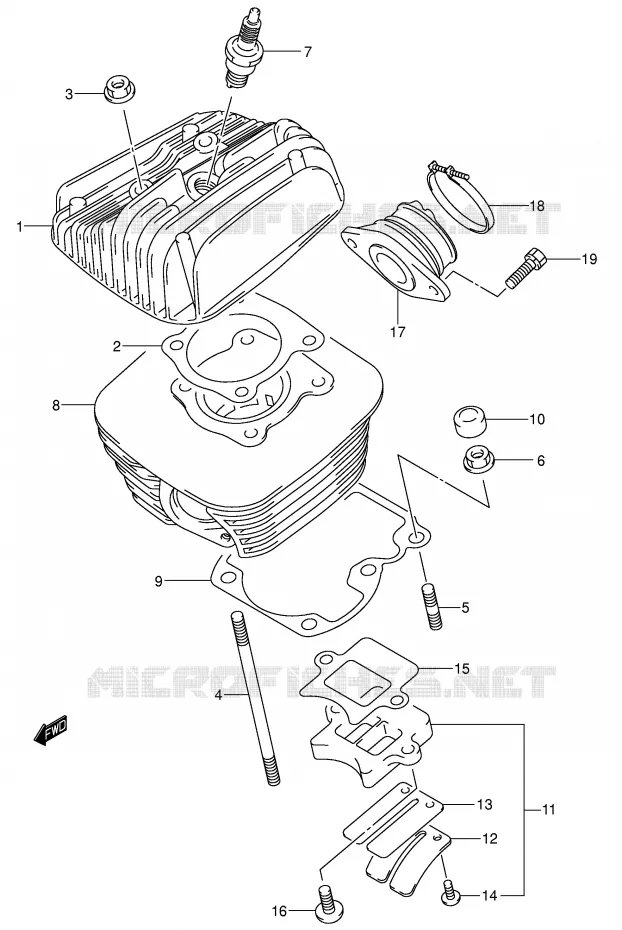 CILINDER Suzuki MOTO 80 JR 2005  JR80K5(P3/P28)