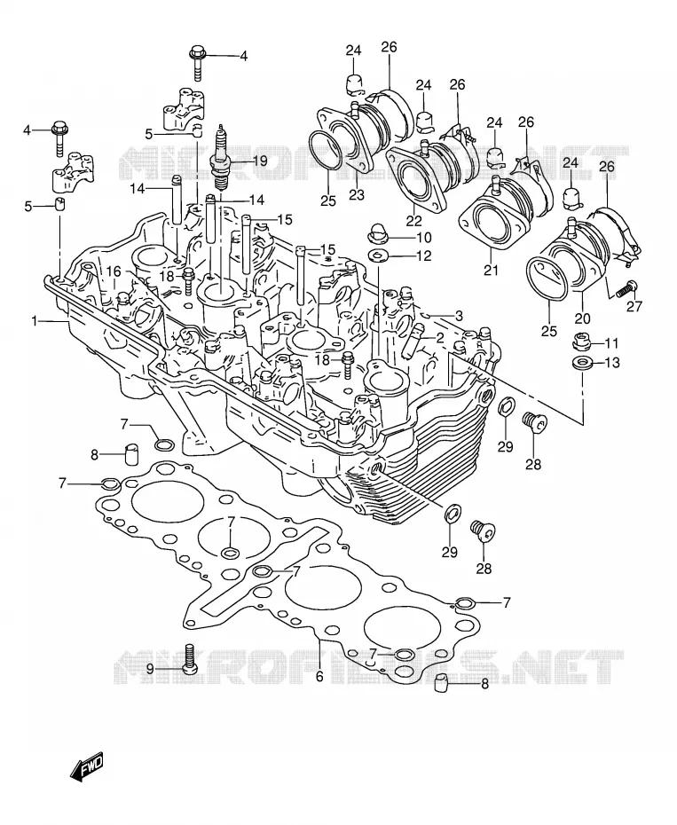 CILINDERKOP Suzuki MOTO 600 GSX-F 1996  GSX600FU2T(E2)