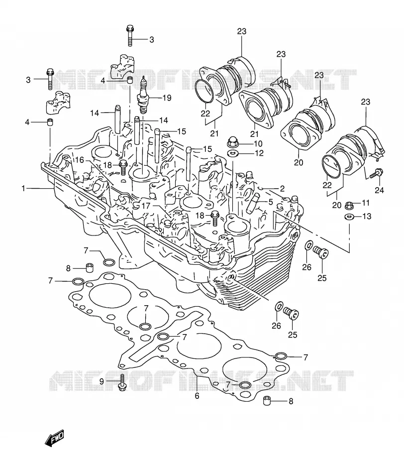 CILINDERKOP Suzuki MOTO 600 GSX-F 2003  GSX600FK3(E2)