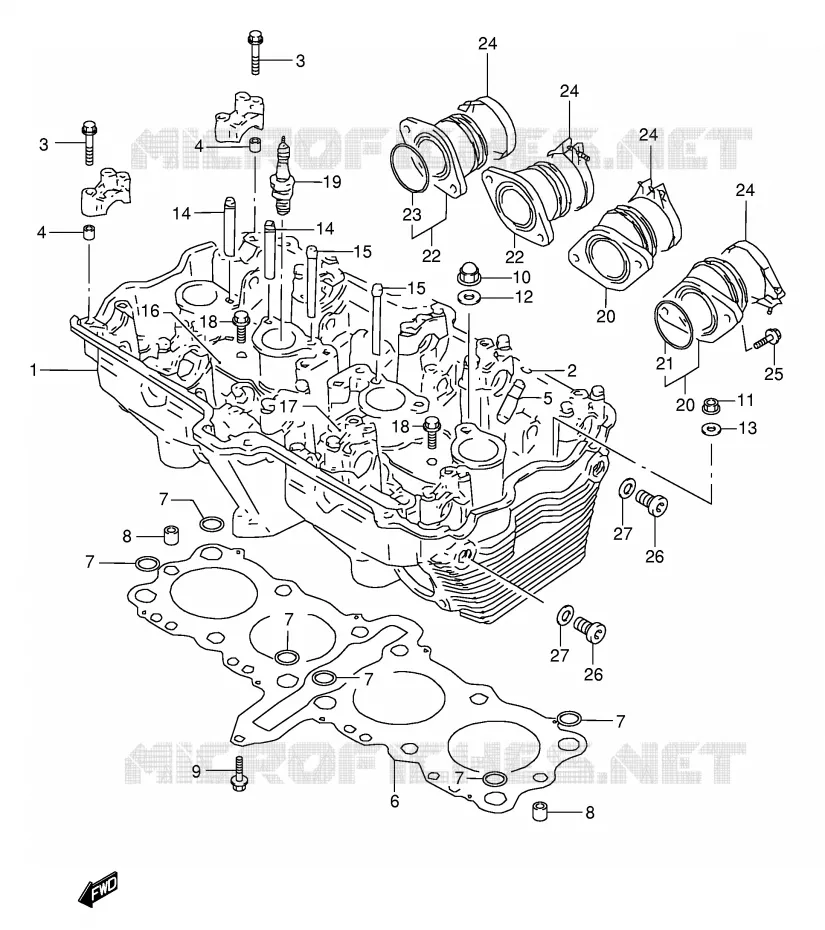 CILINDERKOP Suzuki MOTO 600 GSX-F 2006  GSX600FK6(E2)