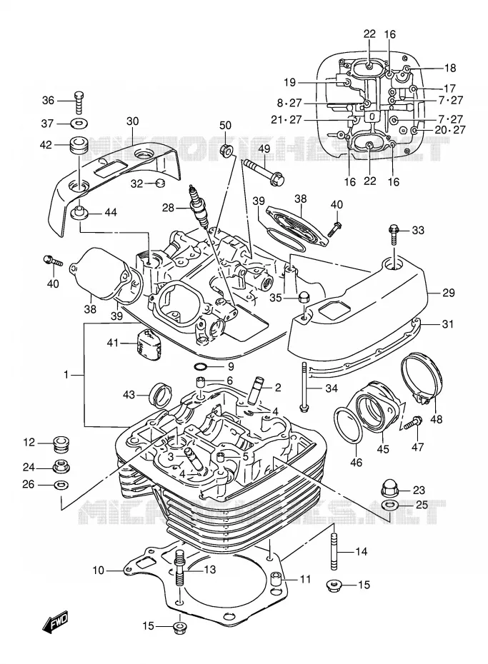 CILINDERKOP Suzuki MOTO 650 BOULEVARD 1999  LS650PX(E3/E28)