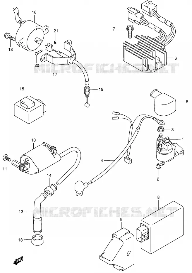 ELEKTRISCH (MODELE K4) Suzuki MOTO 650 BOULEVARD 2001  LS650PK1(E3/E28)