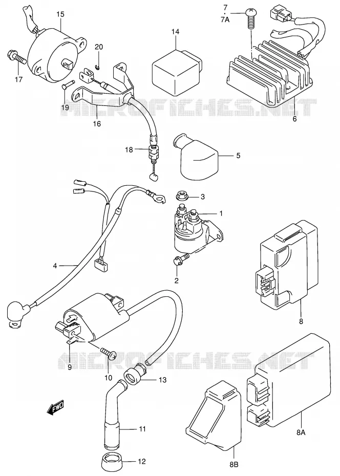 ELEKTRISCH (MODELE T/V/W/X/Y/K1/K2/K3) Suzuki MOTO 650 SAVAGE 2000  LS650PY(E3/E28)