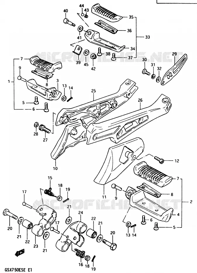 FOOTREST Suzuki MOTO 750 GSX-E 1984  GSX750ESE(D/E)