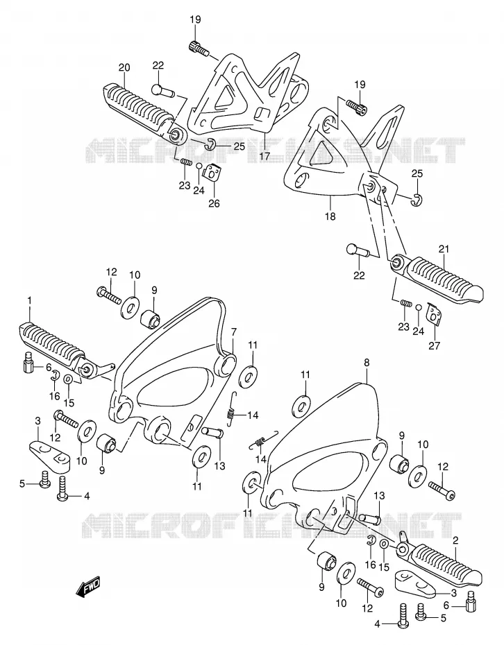 FOOTREST Suzuki MOTO 750 GSX-F 2004  GSX750FK4(E2)