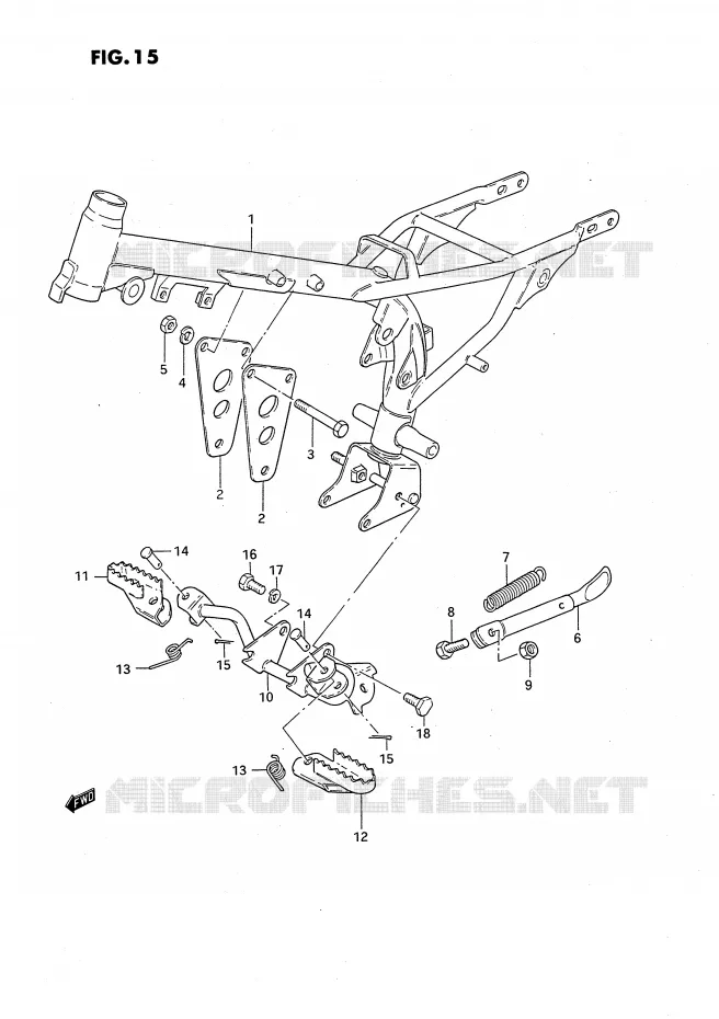FRAME - FOOTREST Suzuki MOTO 50 JR 1994  JR50R(P3)