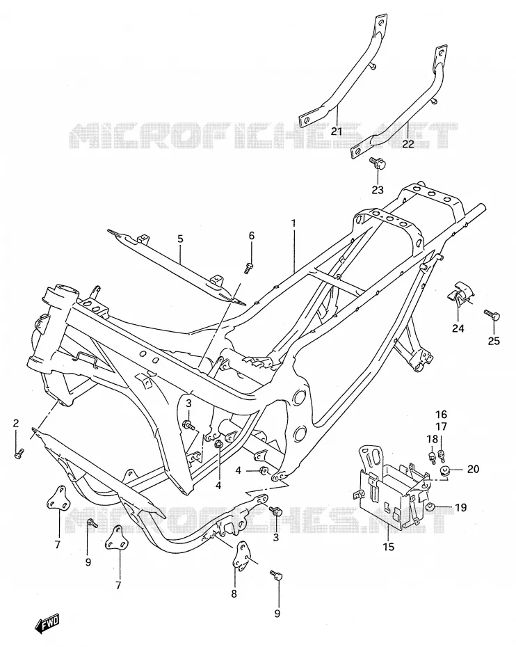 FRAME (MODELE J/K/L/M/N/P) Suzuki MOTO 600 GSX-F 1990  GSX600FU2L(E28)
