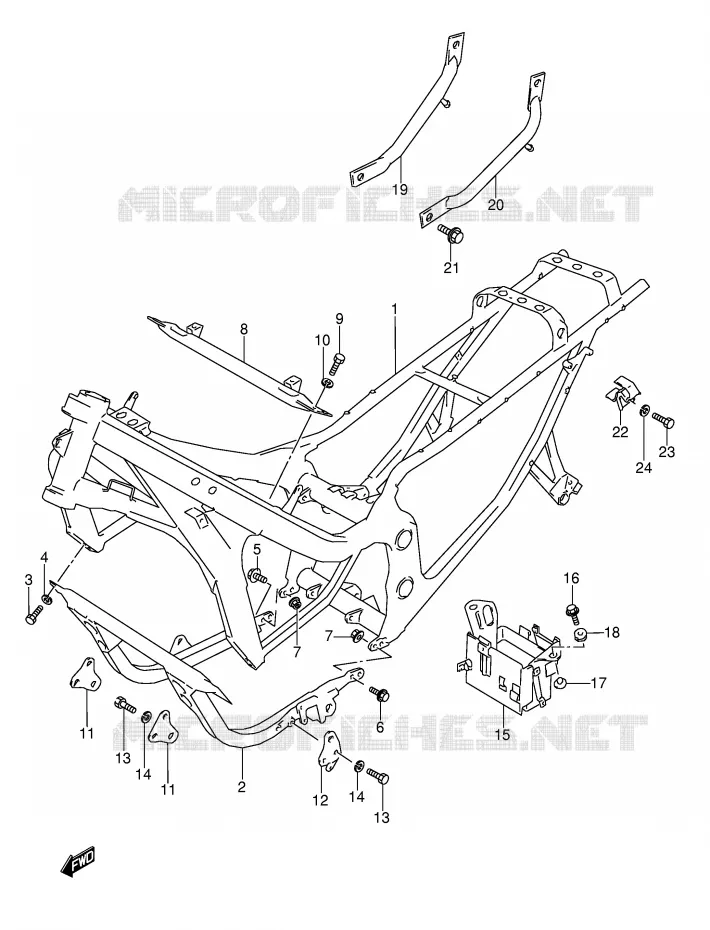 FRAME (MODELE J/K/L/M/N) Suzuki MOTO 600 GSX-F 1994  GSX600FR(E2)