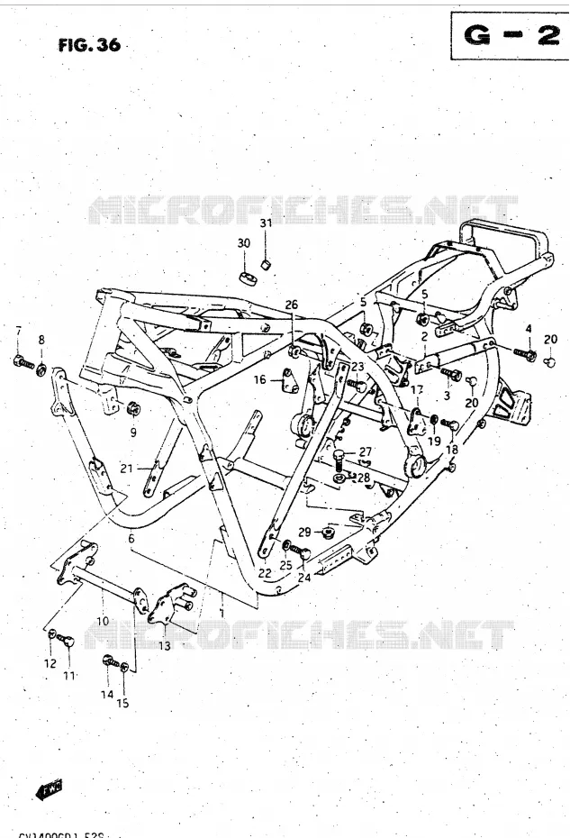 FRAME Suzuki MOTO 1400 CAVALCADE 1986  GV1400GDG(DG-DJ/CJ)