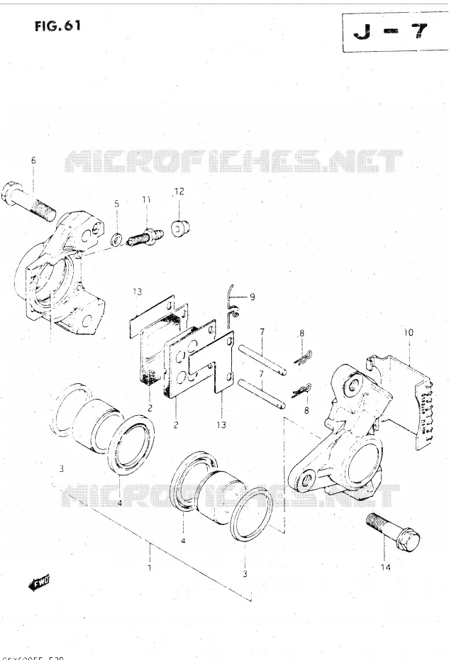 FRONT CALIPER (MODELE F) Suzuki MOTO 500 GSX-E 1984  GSX500EE(E39)