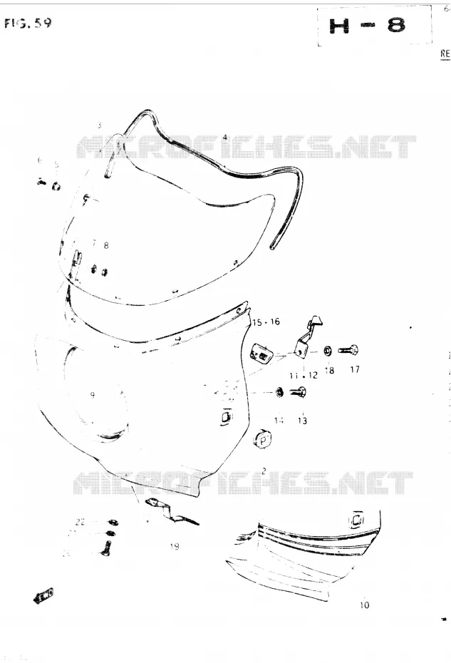 FRONT KUIP (OPTIONNEL) Suzuki MOTO 400 GSX 1985  GSX400EF(E2)