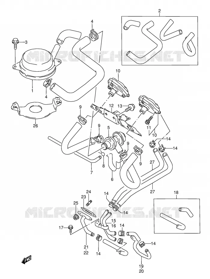 FUEL EVAP SYSTEM (MODELE K/L/M/N E18) Suzuki MOTO 600 GSX-F 1990  GSX600FUL(E2)
