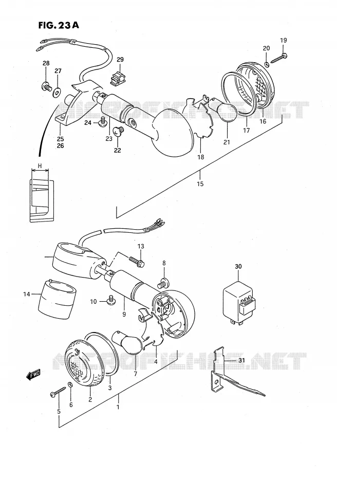 INDICATOREN (MODELE R) Suzuki MOTO 650 SAVAGE 1990  LS650PL(E2)