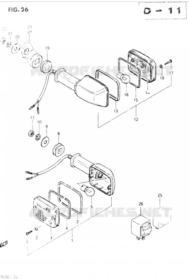 INDICATOREN Suzuki MOTO 400 GSX 1986  GSX400EG(E2)