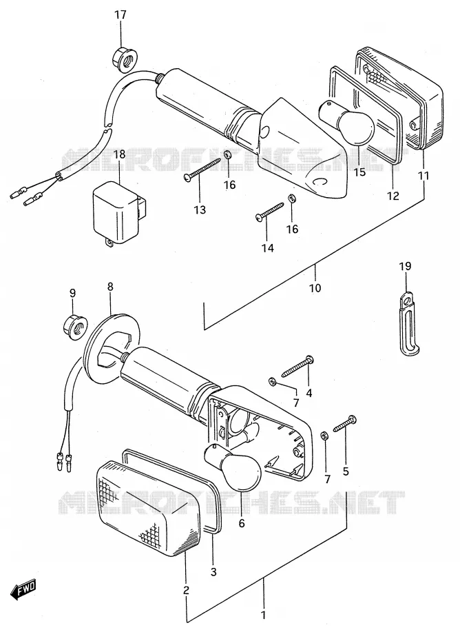 INDICATOREN Suzuki MOTO 600 GSX-F 1990  GSX600FU2L(E28)