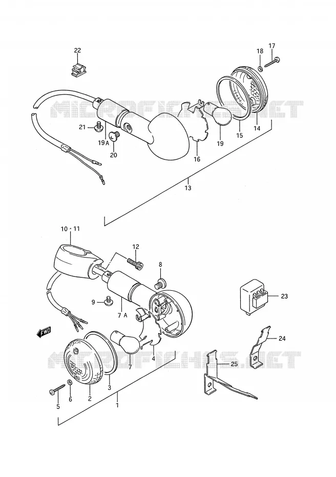 INDICATOREN Suzuki MOTO 650 BOULEVARD 1988  LS650FPJ(E28)