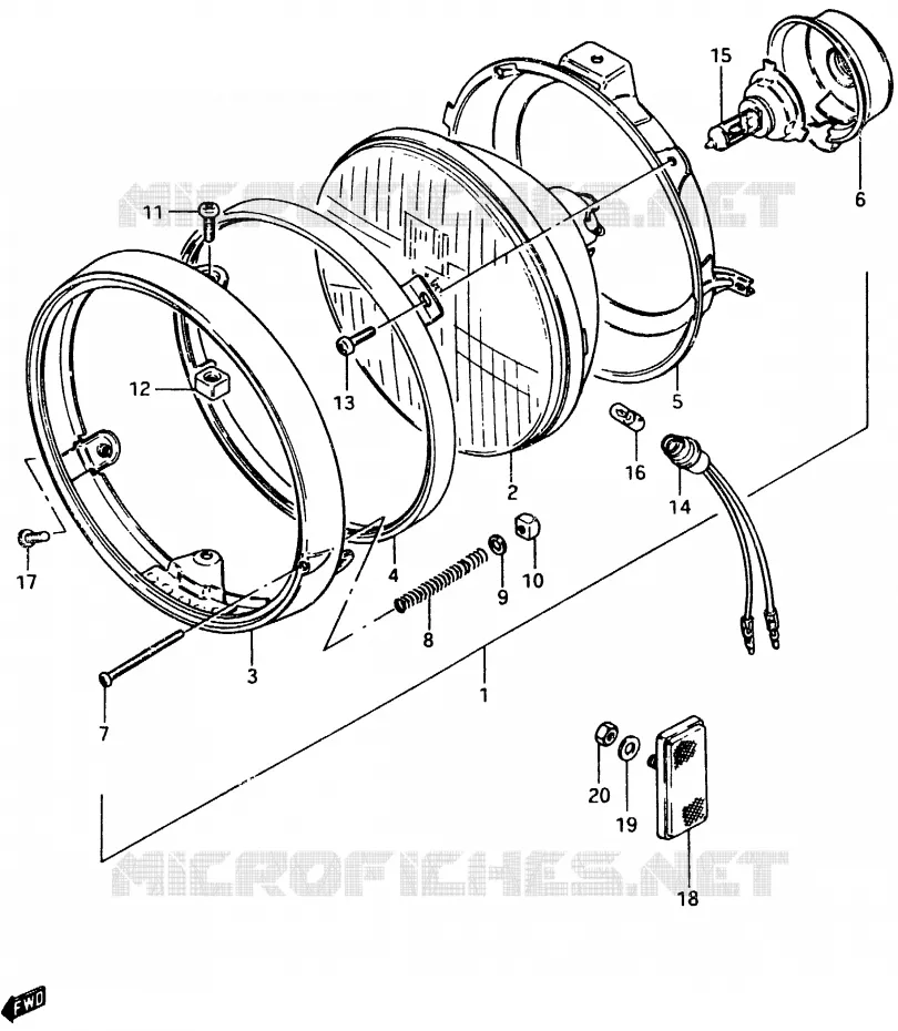 KOPLAMP (GSX750EE) Suzuki MOTO 750 GSX-E 1984  GSX750ESE(D/E)