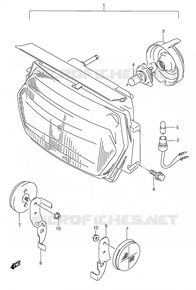 KOPLAMP (MODELE S) Suzuki MOTO 750 GSX-F 1994  GSX750FR(E2)