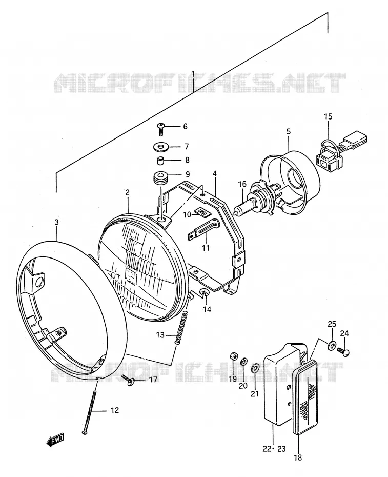 KOPLAMP Suzuki MOTO 650 BOULEVARD 1988  LS650PJ(E28)