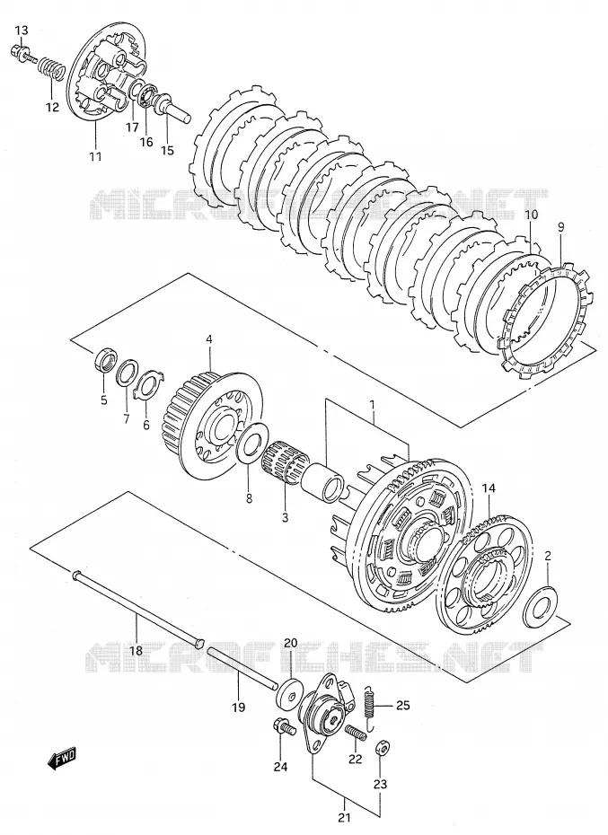 KOPPELING (MODELE J/K/L/M) Suzuki MOTO 600 GSX-F 1992  GSX600FN(E28)